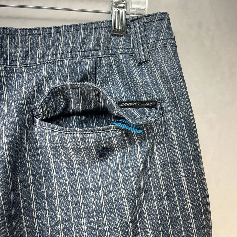 O’Neill Hybrid‎ Shorts Men’s Sz 32 Quick Dry Swim Striped Coastal Beach